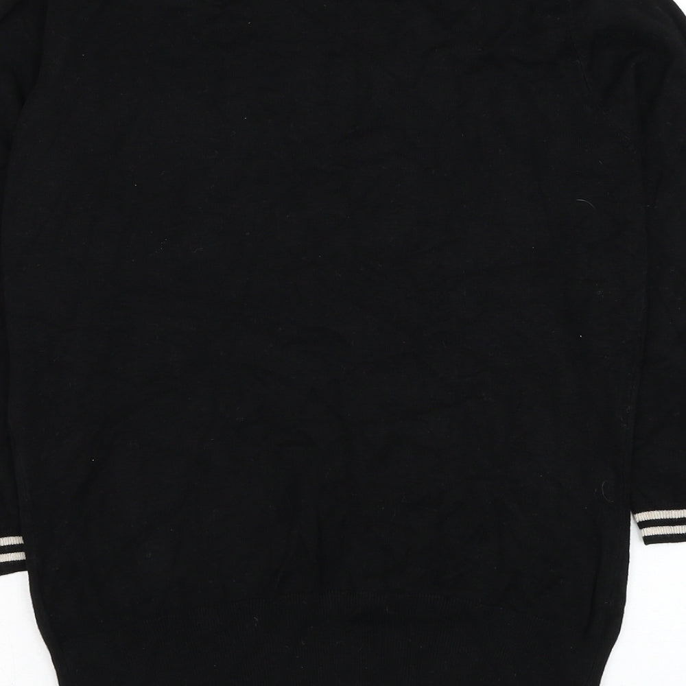 Wallis Womens Black Round Neck  Viscose Pullover Jumper Size 12