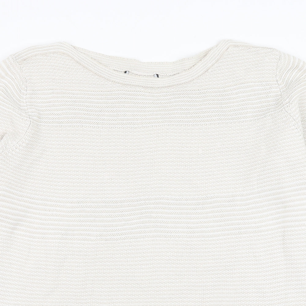 Preworn Womens Beige Round Neck  Cotton Pullover Jumper Size M