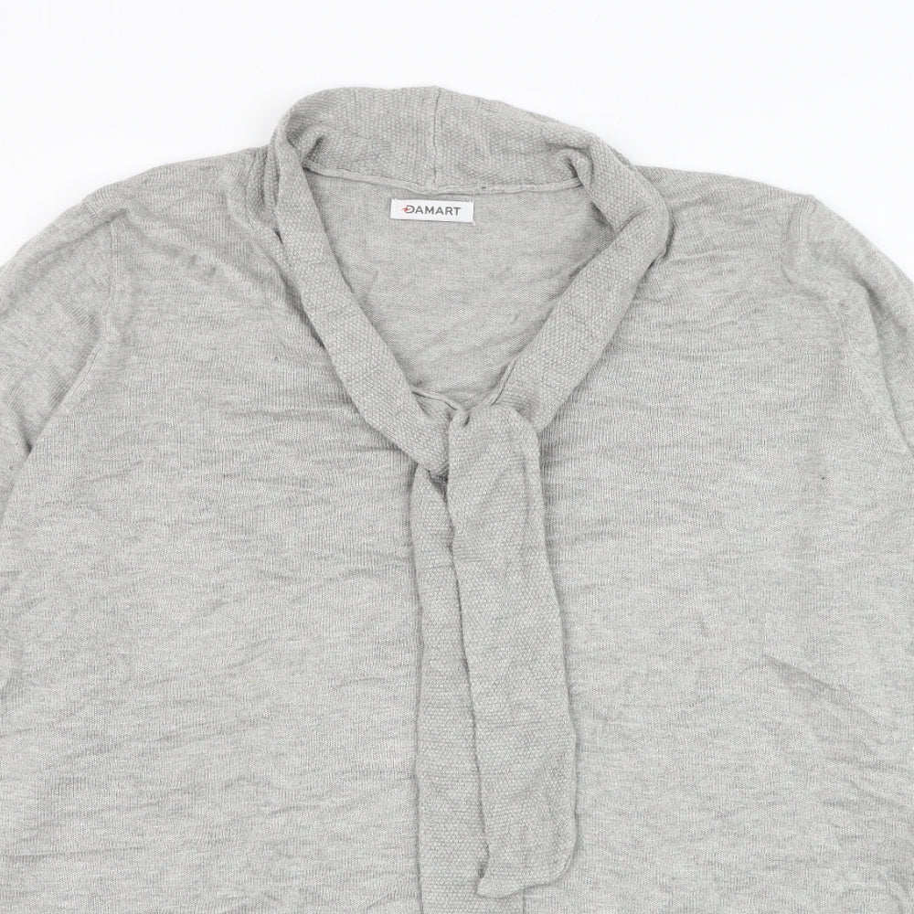 Damart Womens Grey Round Neck  Viscose Pullover Jumper Size 18