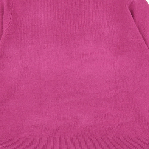 Ann Marie Womens Purple V-Neck  Acrylic Pullover Jumper Size L