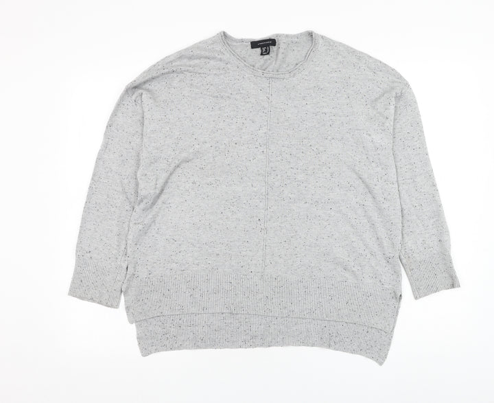 Atmosphere Womens Grey Round Neck Viscose Pullover Jumper Size 16