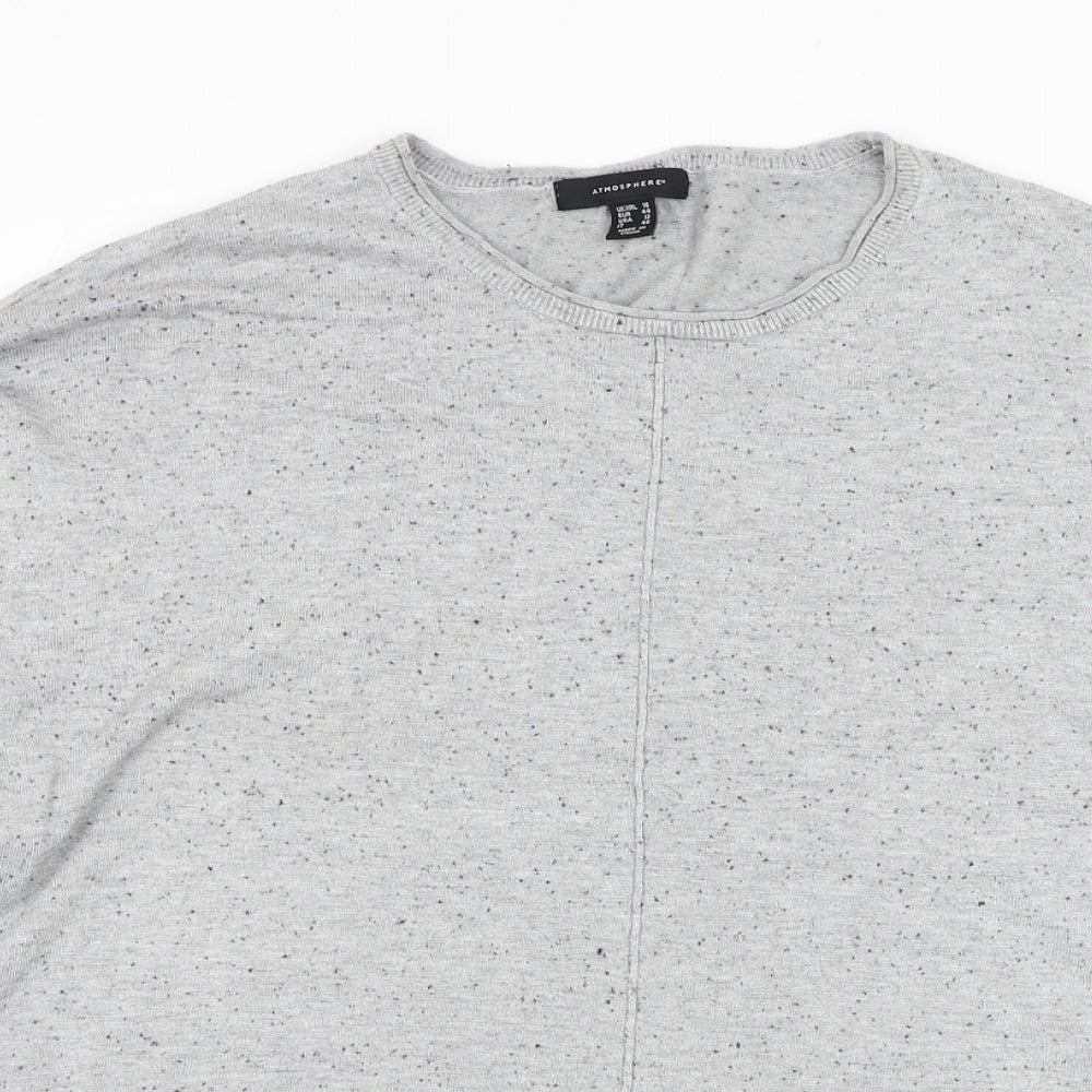 Atmosphere Womens Grey Round Neck  Viscose Pullover Jumper Size 16