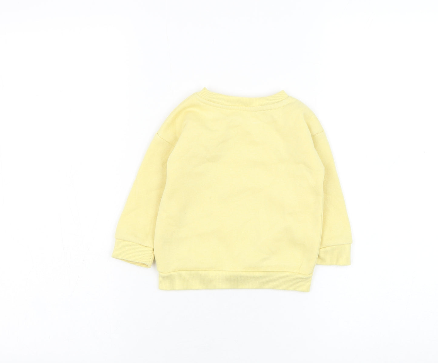 Primark Girls Yellow  Cotton Pullover Jumper Size 9-12 Months  Pullover - Butterfly