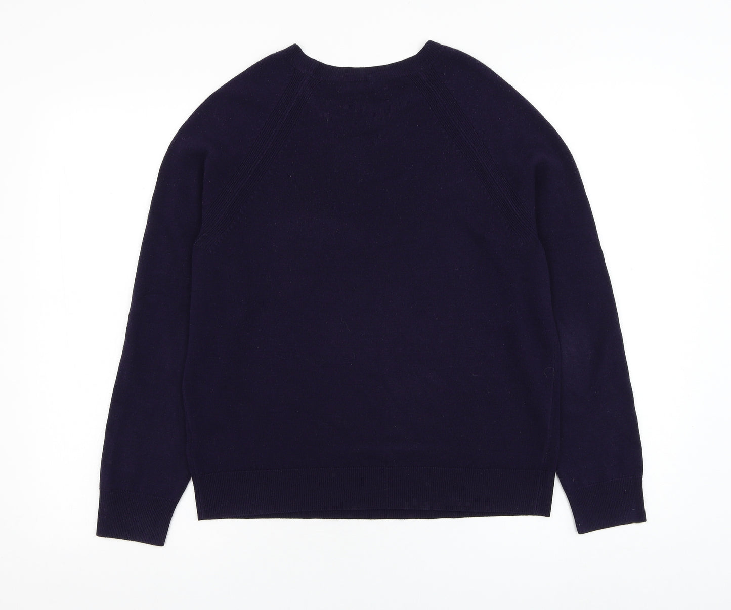 Marks and Spencer Womens Purple Round Neck  Acrylic Pullover Jumper Size 12