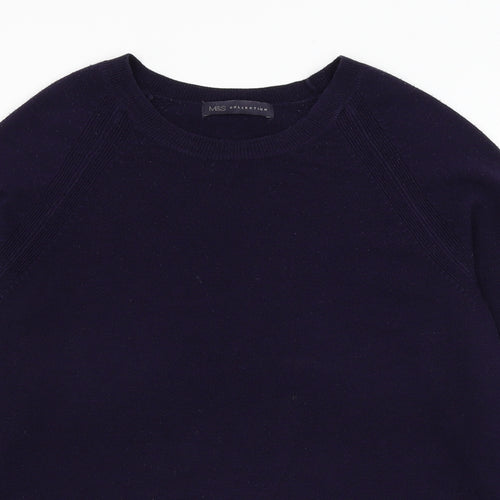 Marks and Spencer Womens Purple Round Neck  Acrylic Pullover Jumper Size 12