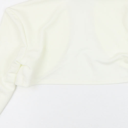Grace Karin Womens White Round Neck  Polyester Cardigan Jumper Size S
