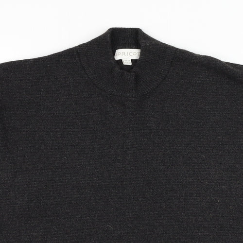 Apricot Womens Grey Mock Neck  Viscose Pullover Jumper Size 12