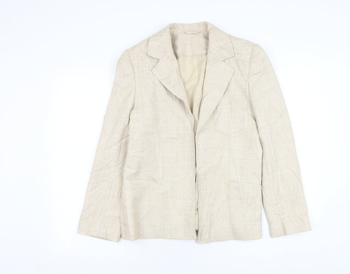 EWM Womens Beige Jacket Blazer Size 12