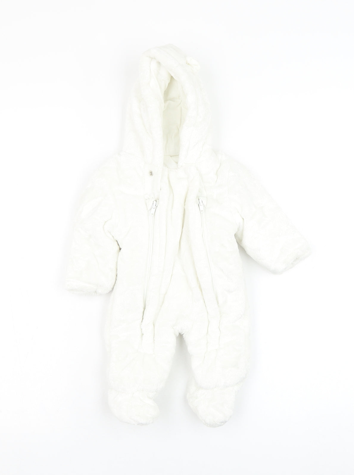 George Baby White   Overcoat Snowsuit Size 0-3 Months   Zip