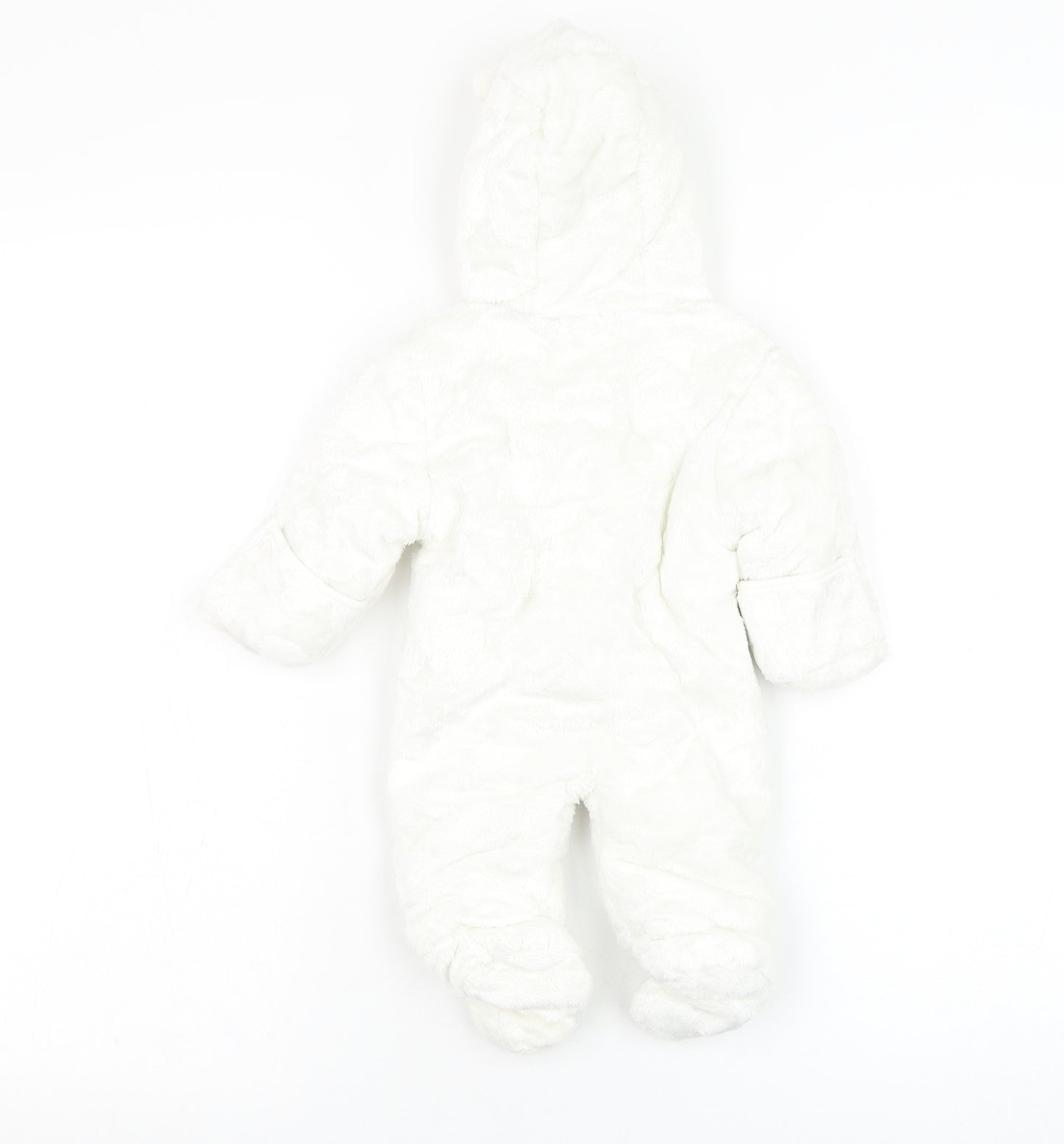 George Baby White   Overcoat Snowsuit Size 0-3 Months   Zip