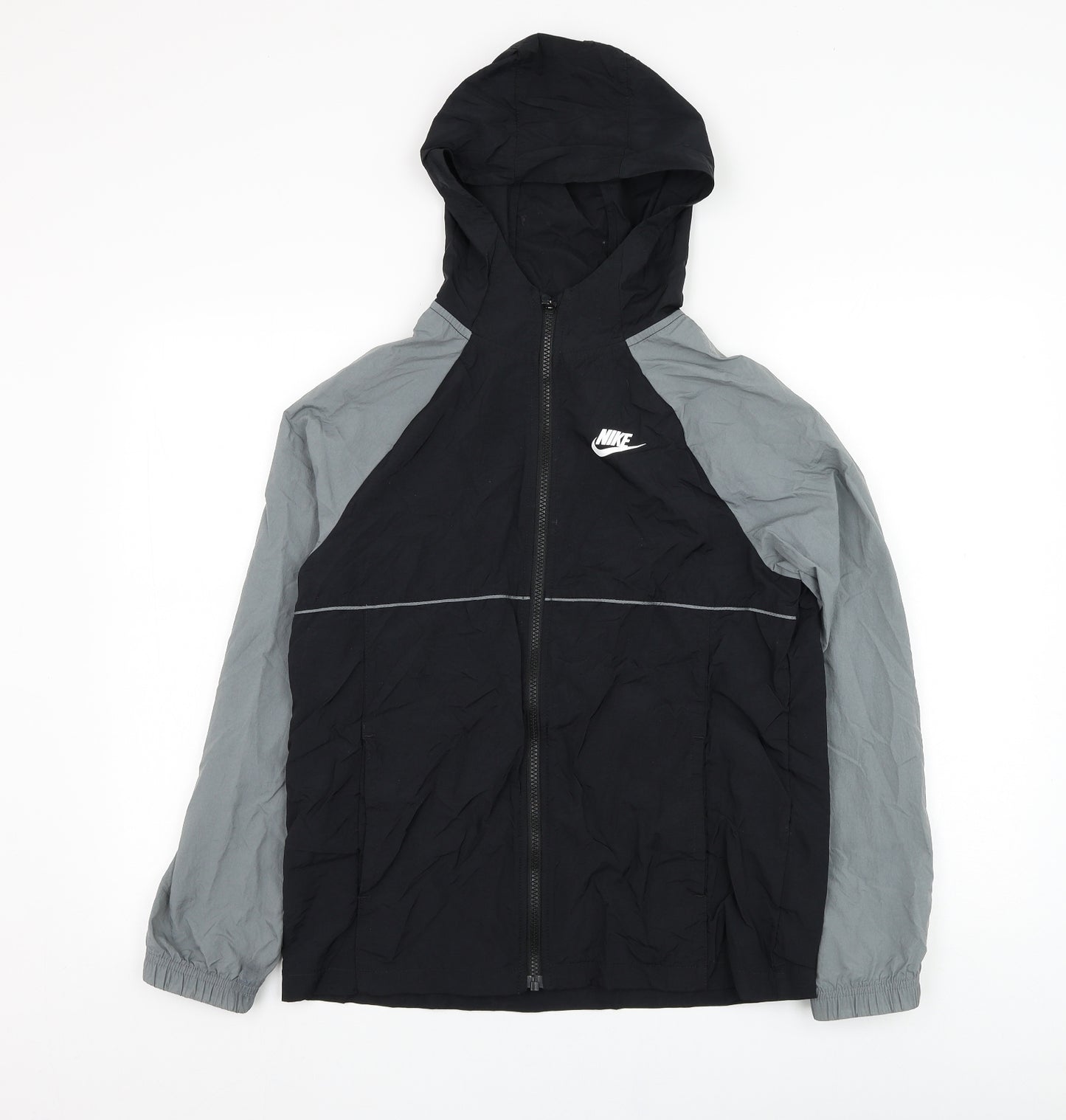 Nike Boys Black   Rain Coat Coat Size 13-14 Years  Zip