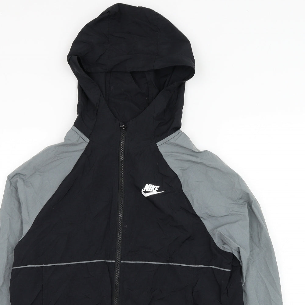 Nike Boys Black   Rain Coat Coat Size 13-14 Years  Zip