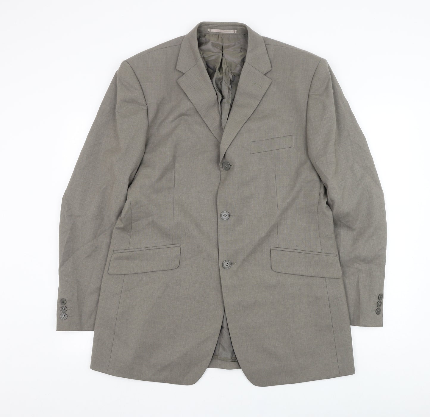 Burton Mens Grey  Viscose Jacket Suit Jacket Size 40