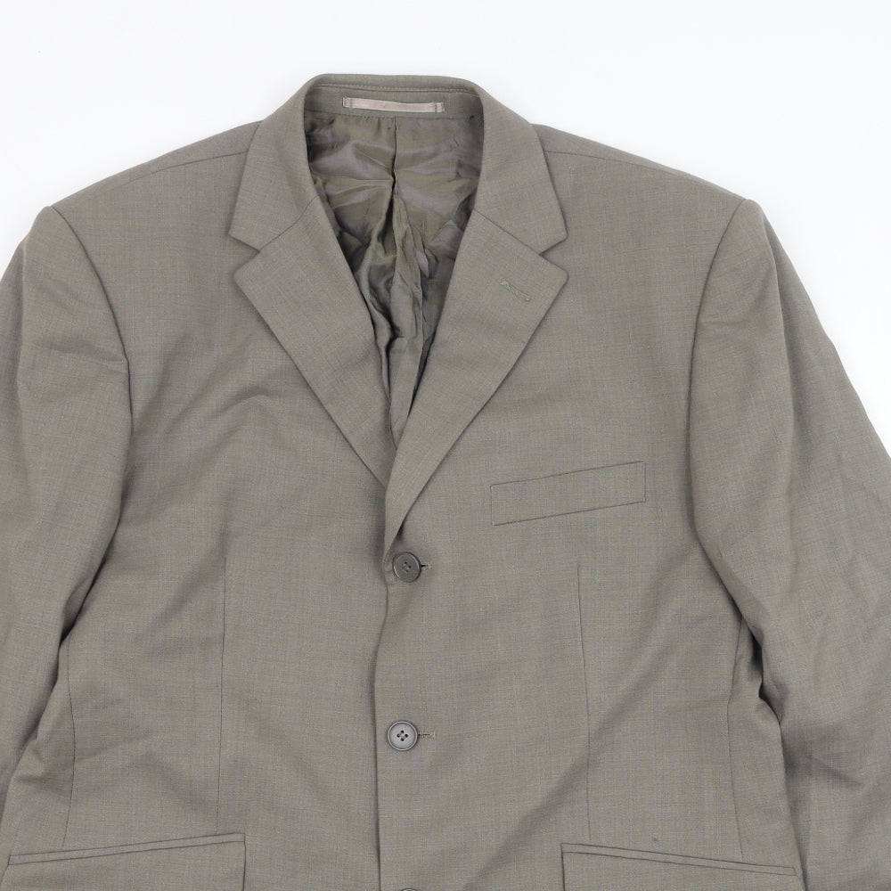 Burton Mens Grey  Viscose Jacket Suit Jacket Size 40