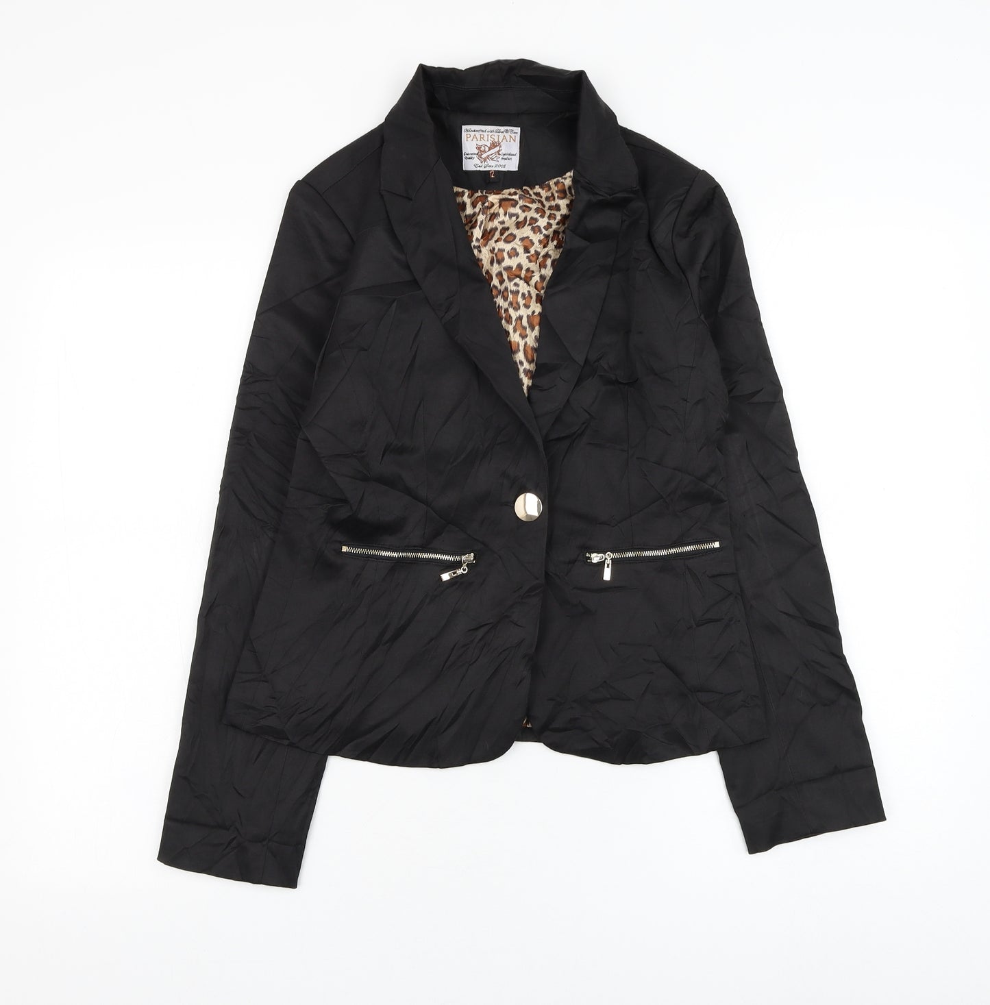 PARISIAN SIGNATURE Womens Black   Jacket Blazer Size 12  Button