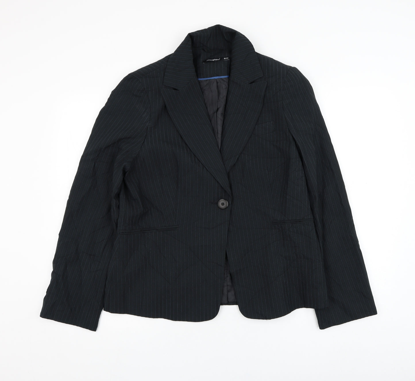 Atmosphere Womens Blue Striped  Jacket Blazer Size 16  Button