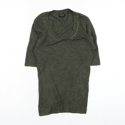River Island Womens Green Round Neck  Viscose Pullover Jumper Size 10