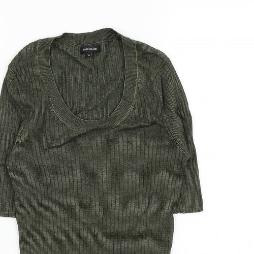 River Island Womens Green Round Neck  Viscose Pullover Jumper Size 10