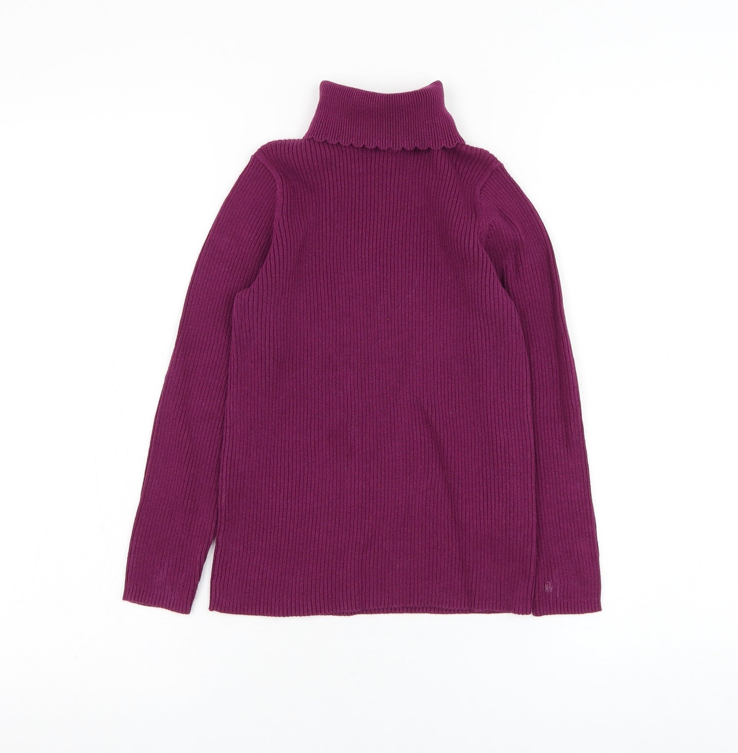 George Girls Purple Roll Neck  Cotton Pullover Jumper Size 8-9 Years  Pullover