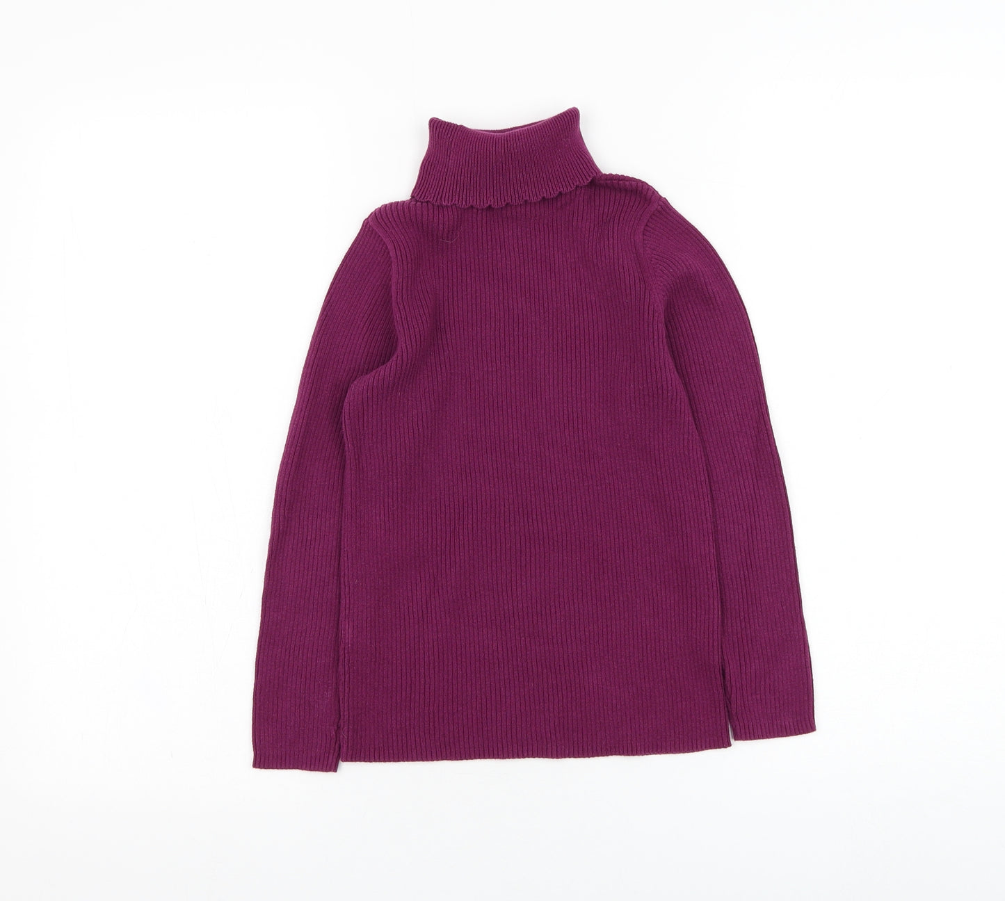 George Girls Purple Roll Neck  Cotton Pullover Jumper Size 8-9 Years  Pullover