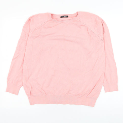 Dunnes Stores Womens Pink Round Neck  Viscose Pullover Jumper Size XL