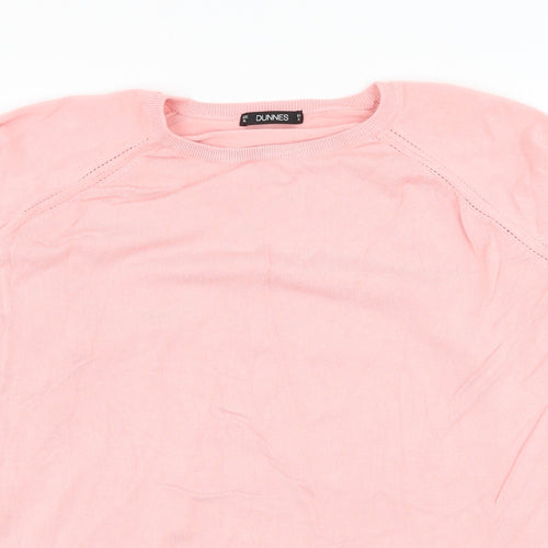 Dunnes Stores Womens Pink Round Neck  Viscose Pullover Jumper Size XL