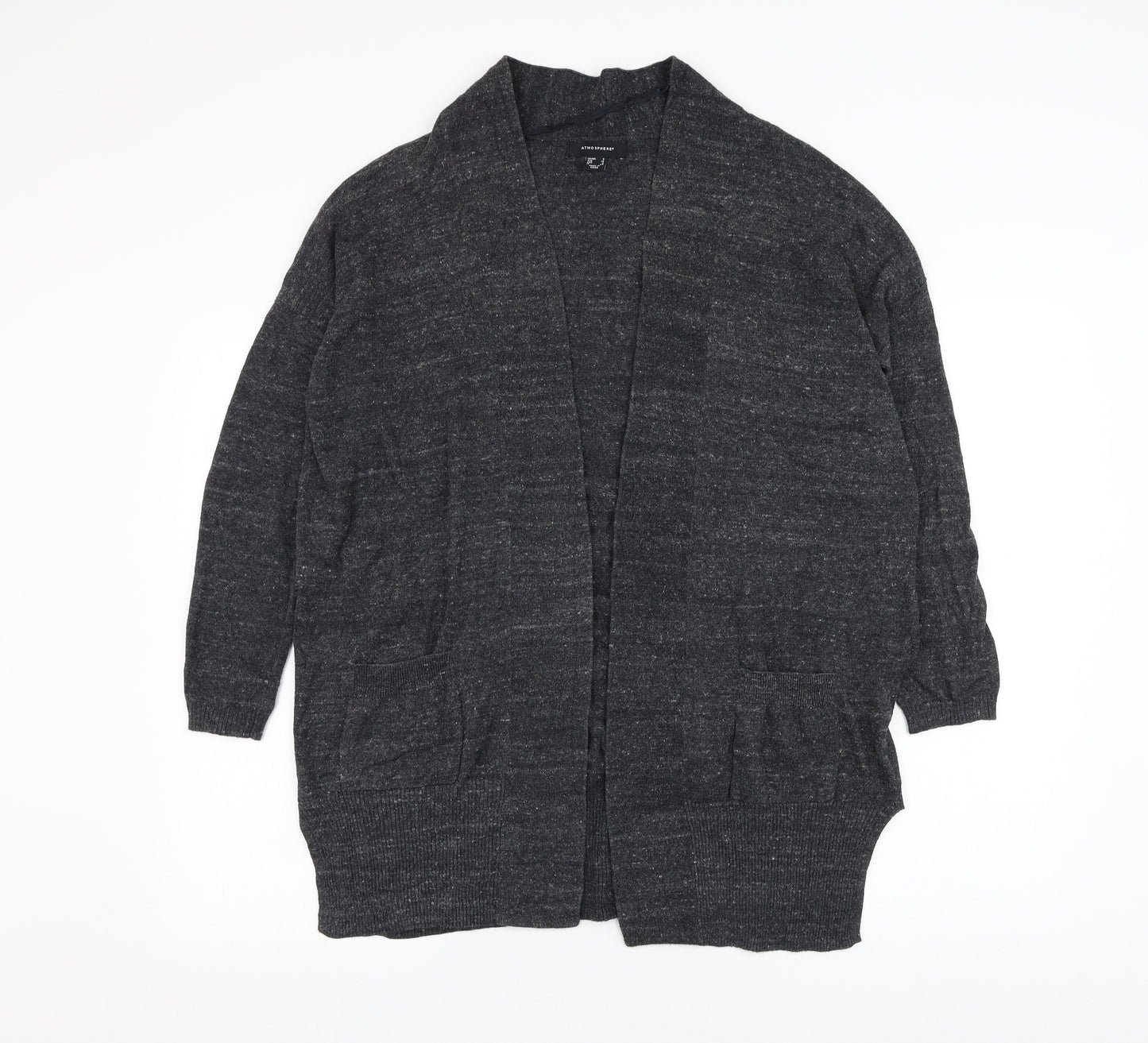 Atmosphere Womens Grey Square Neck  Cotton Cardigan Jumper Size 8