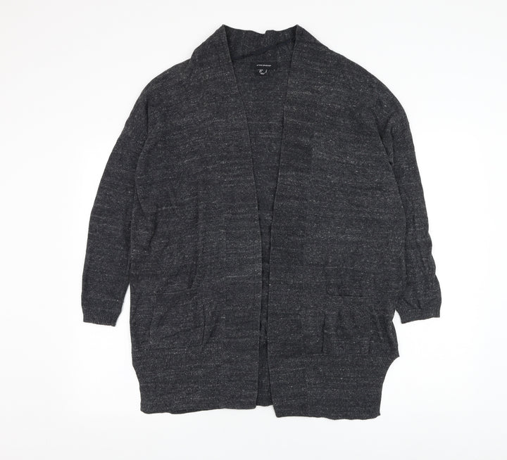 Atmosphere Womens Grey Square Neck  Cotton Cardigan Jumper Size 8