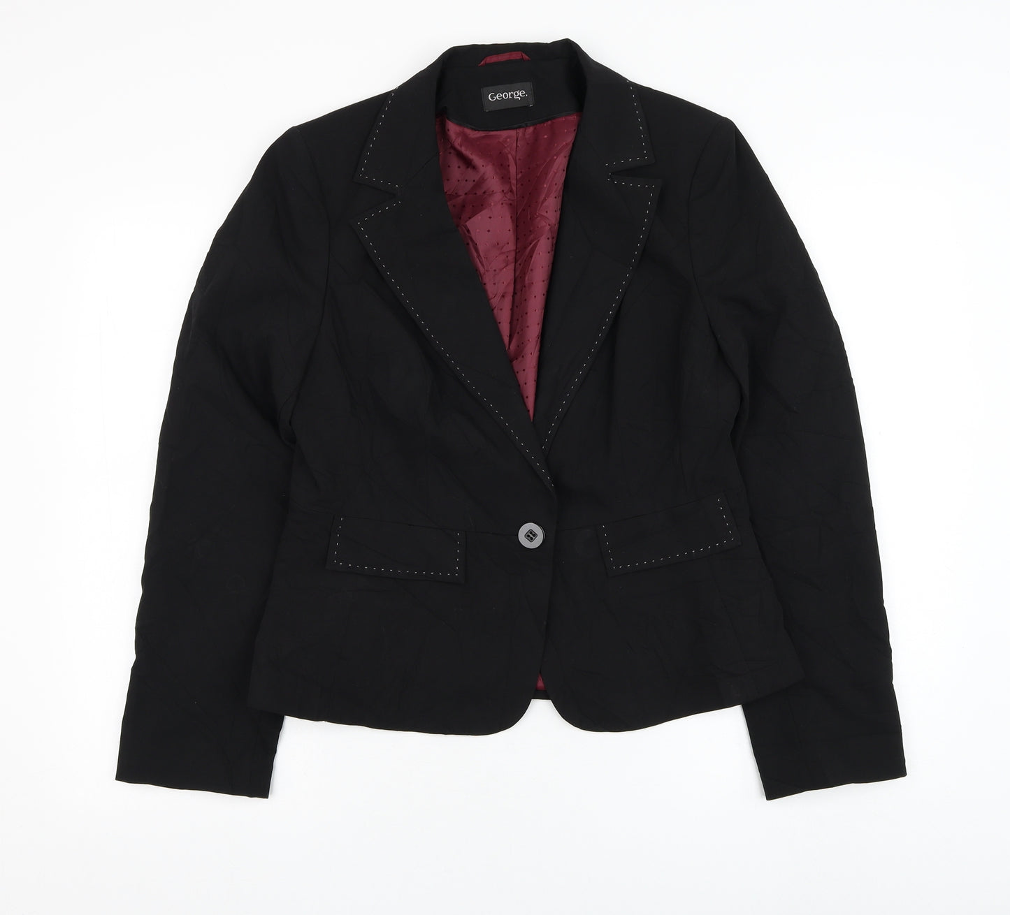 George Womens Black   Jacket Blazer Size 14  Button
