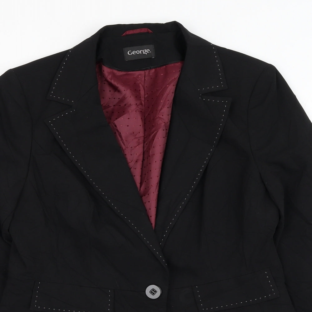 George Womens Black   Jacket Blazer Size 14  Button