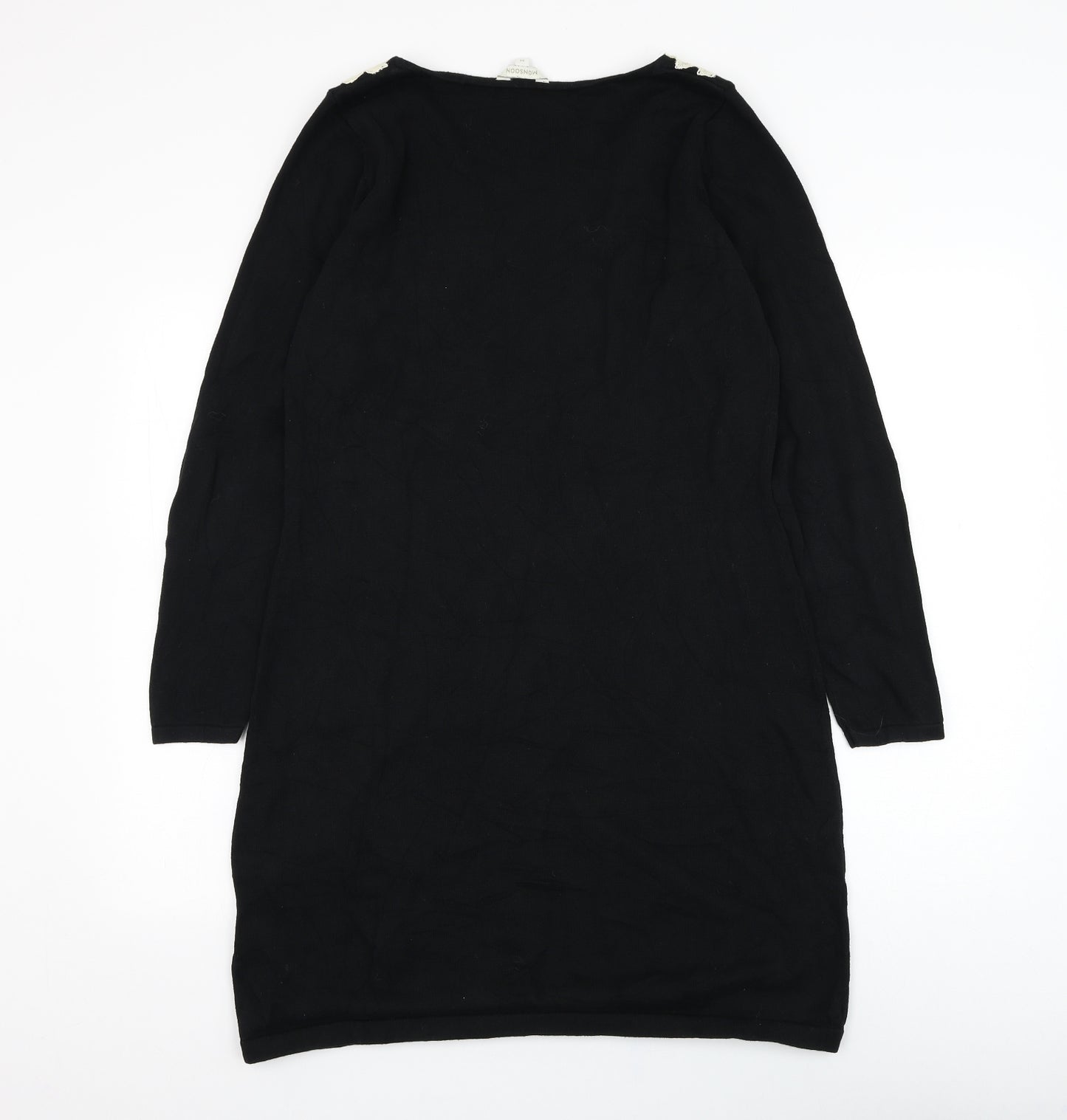 Monsoon Womens Black  Cotton Jumper Dress  Size M  Round Neck Pullover