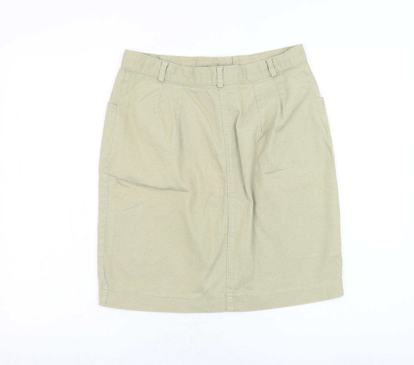 3 Suisses Womens Green  Cotton A-Line Skirt Size 18   Zip