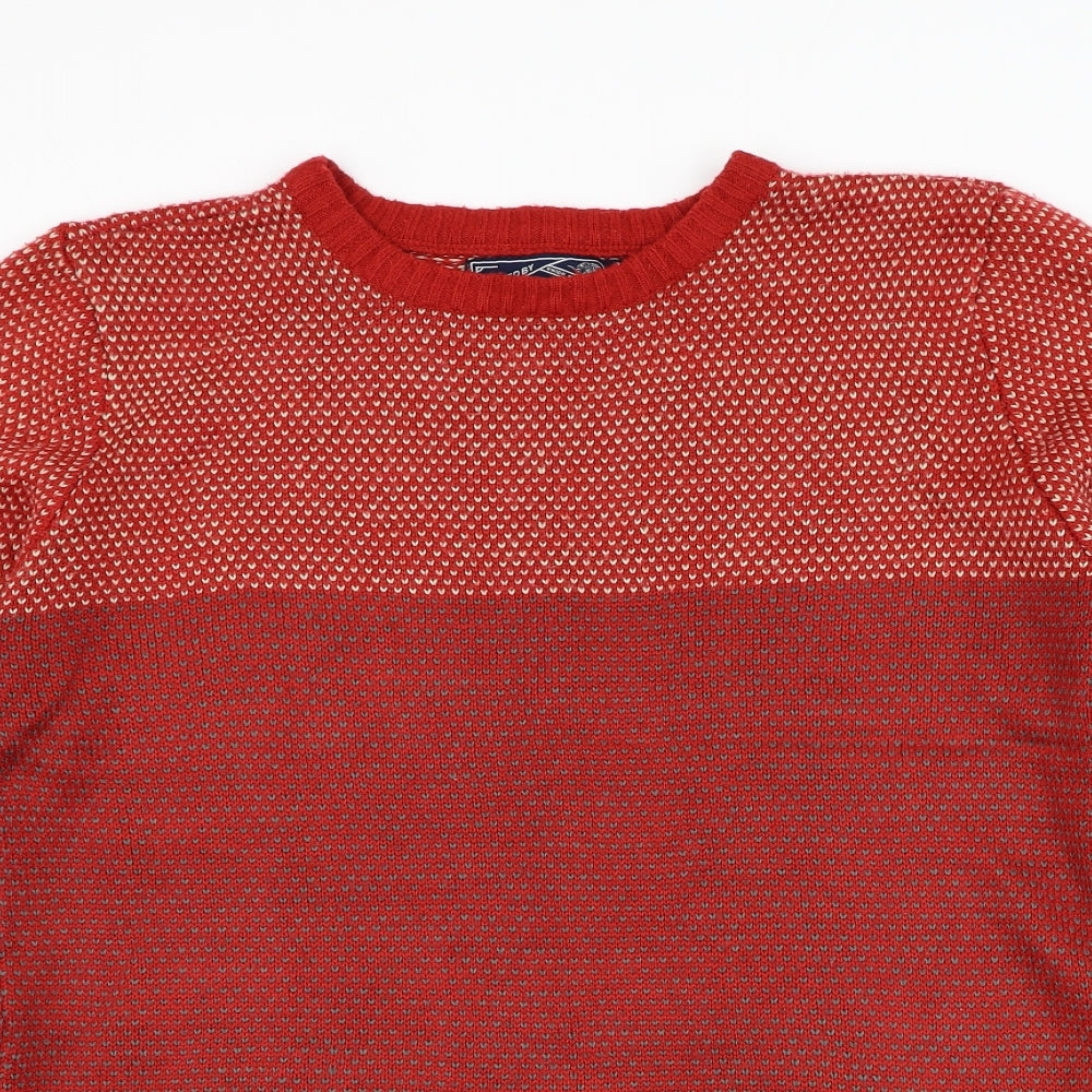 New Look Mens Red Round Neck  Acrylic Pullover Jumper Size M