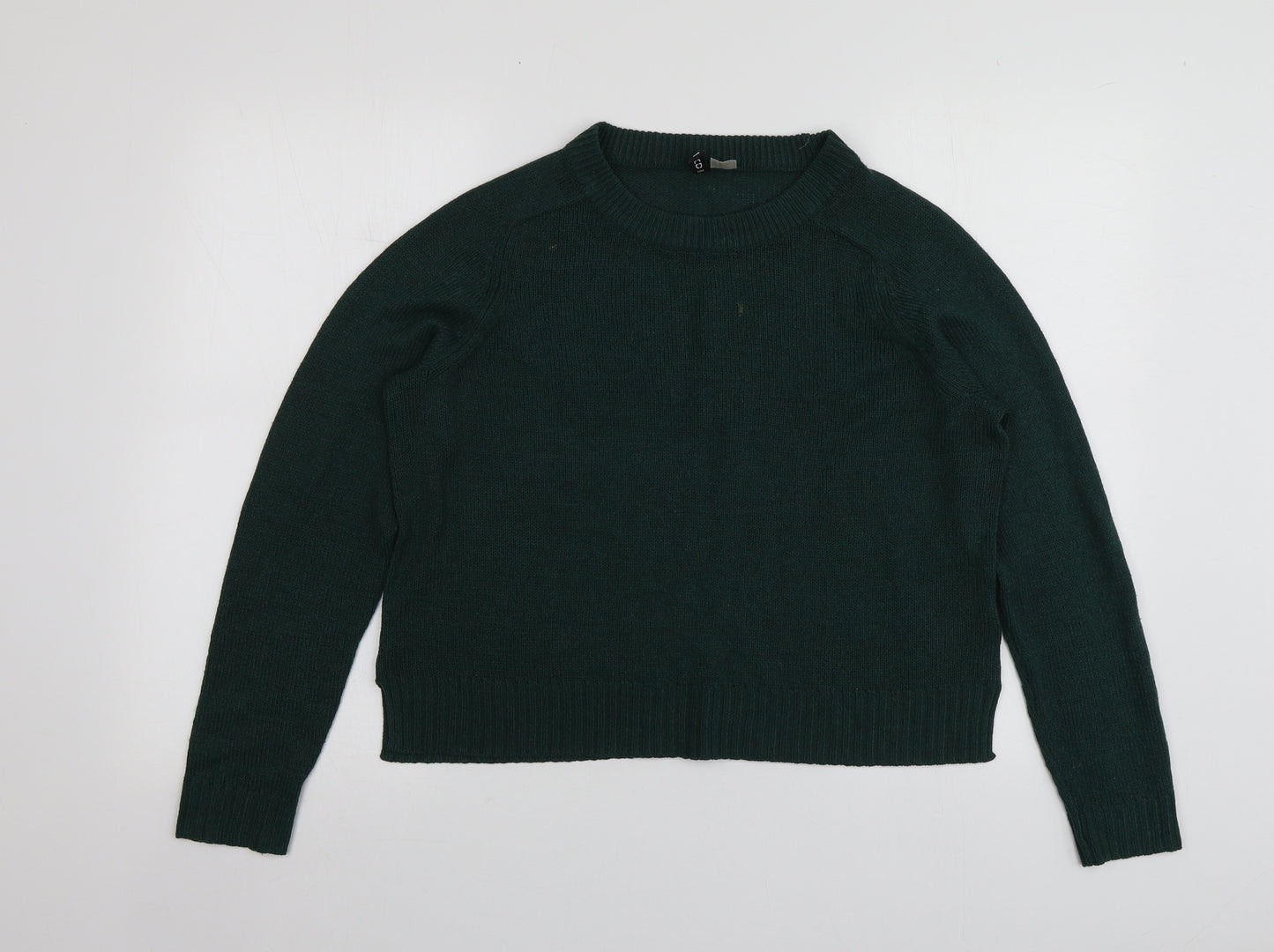 H&M Womens Green Round Neck  Acrylic Pullover Jumper Size M