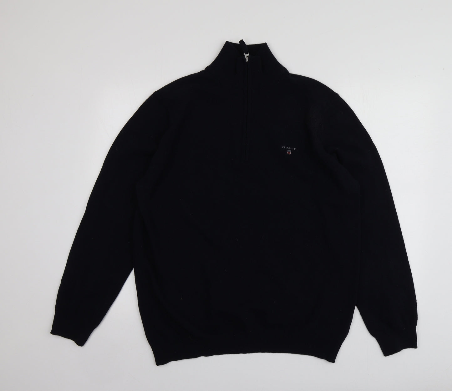 GANT Mens Blue High Neck  Wool Pullover Jumper Size XL