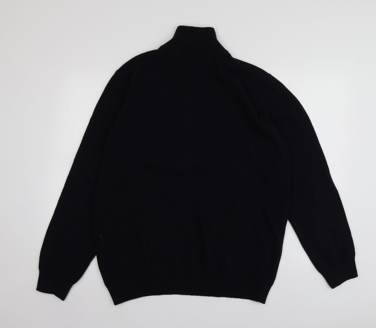 GANT Mens Blue High Neck  Wool Pullover Jumper Size XL