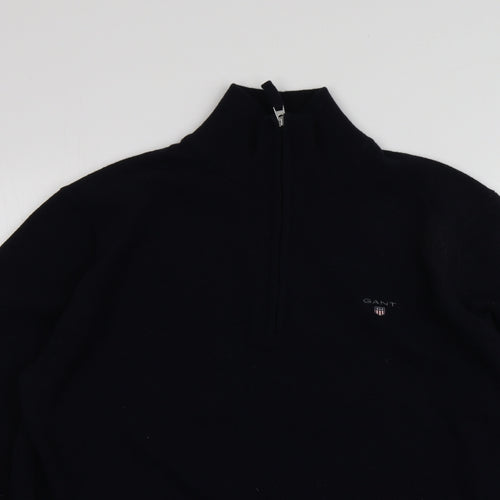 GANT Mens Blue High Neck  Wool Pullover Jumper Size XL