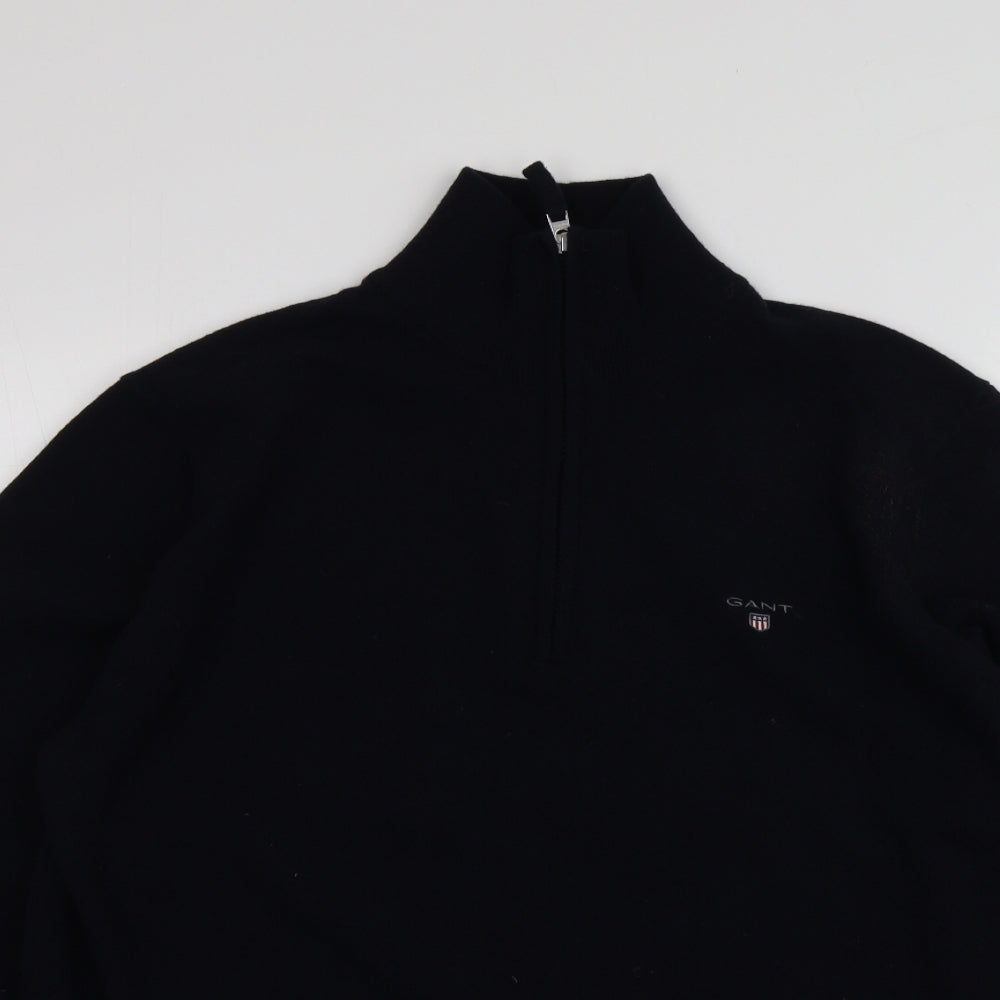 GANT Mens Blue High Neck  Wool Pullover Jumper Size XL