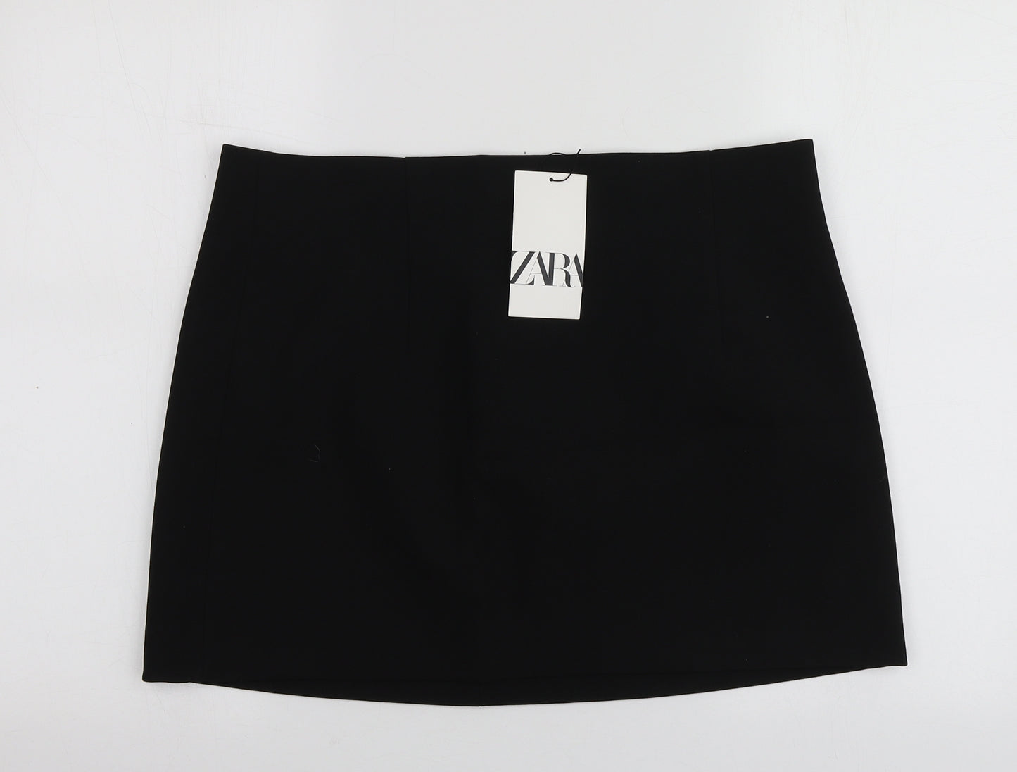 Zara Womens Black  Polyester Mini Skirt Size 2XL