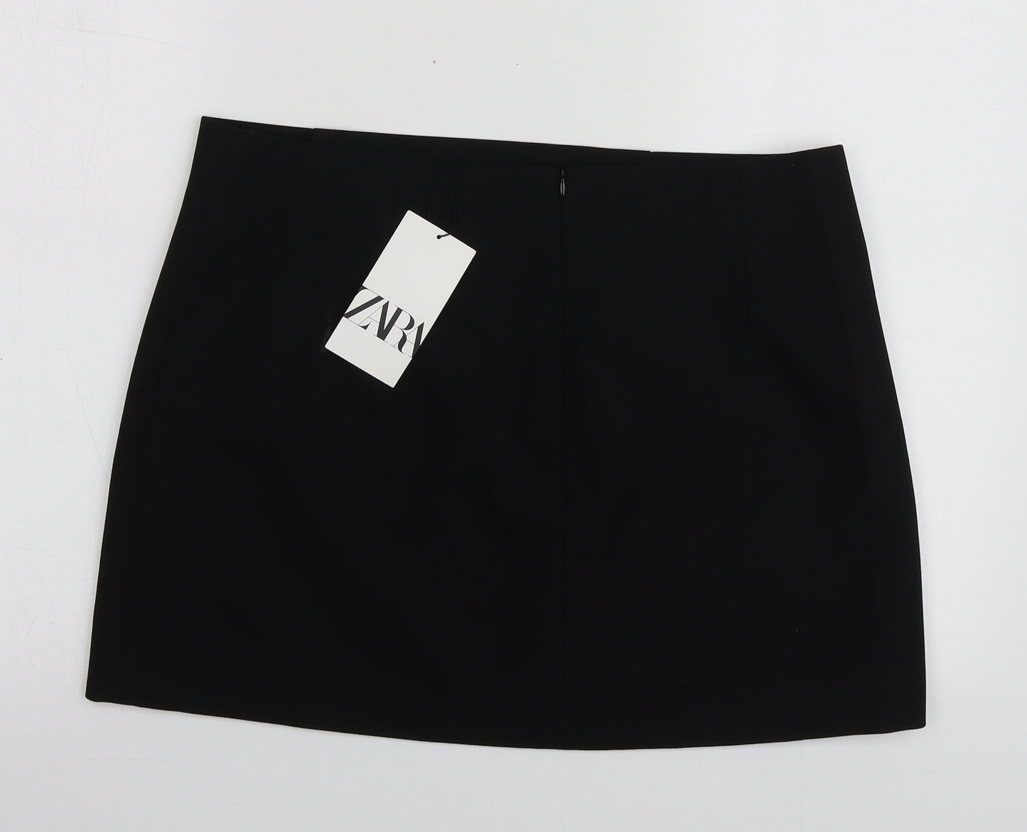 Zara Womens Black  Polyester Mini Skirt Size 2XL