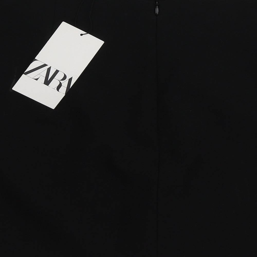 Zara Womens Black  Polyester Mini Skirt Size 2XL