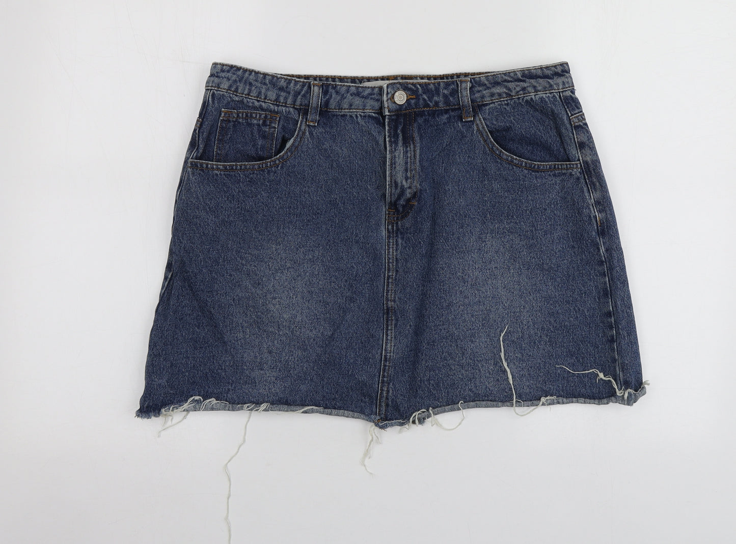 Denim.Co Womens Blue  Cotton Mini Skirt Size 16