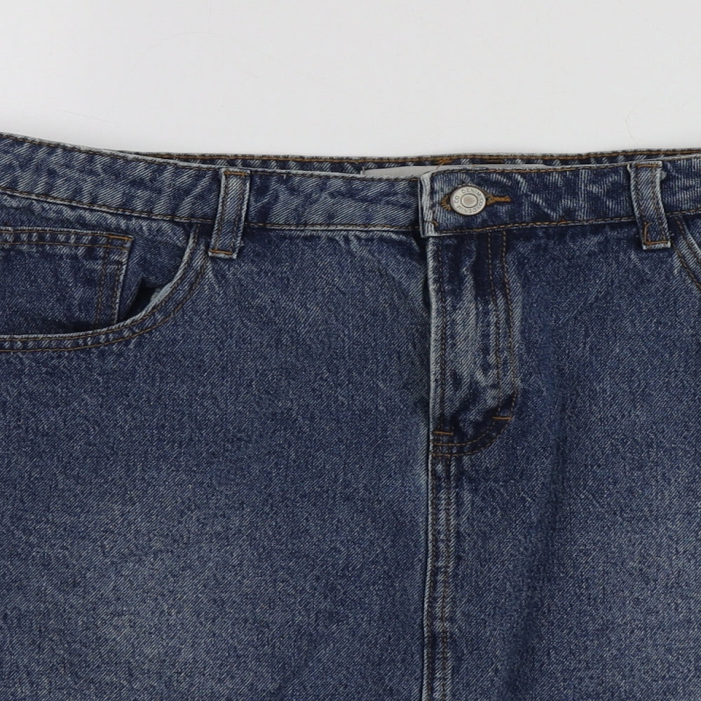Denim.Co Womens Blue  Cotton Mini Skirt Size 16