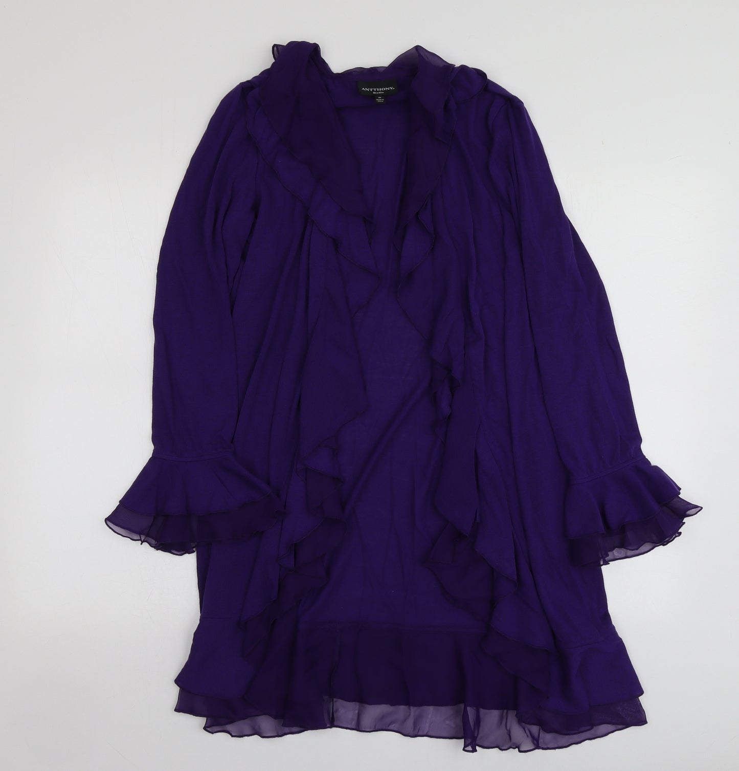 Antthony Womens Purple V-Neck  Polyester Cardigan Jumper Size M