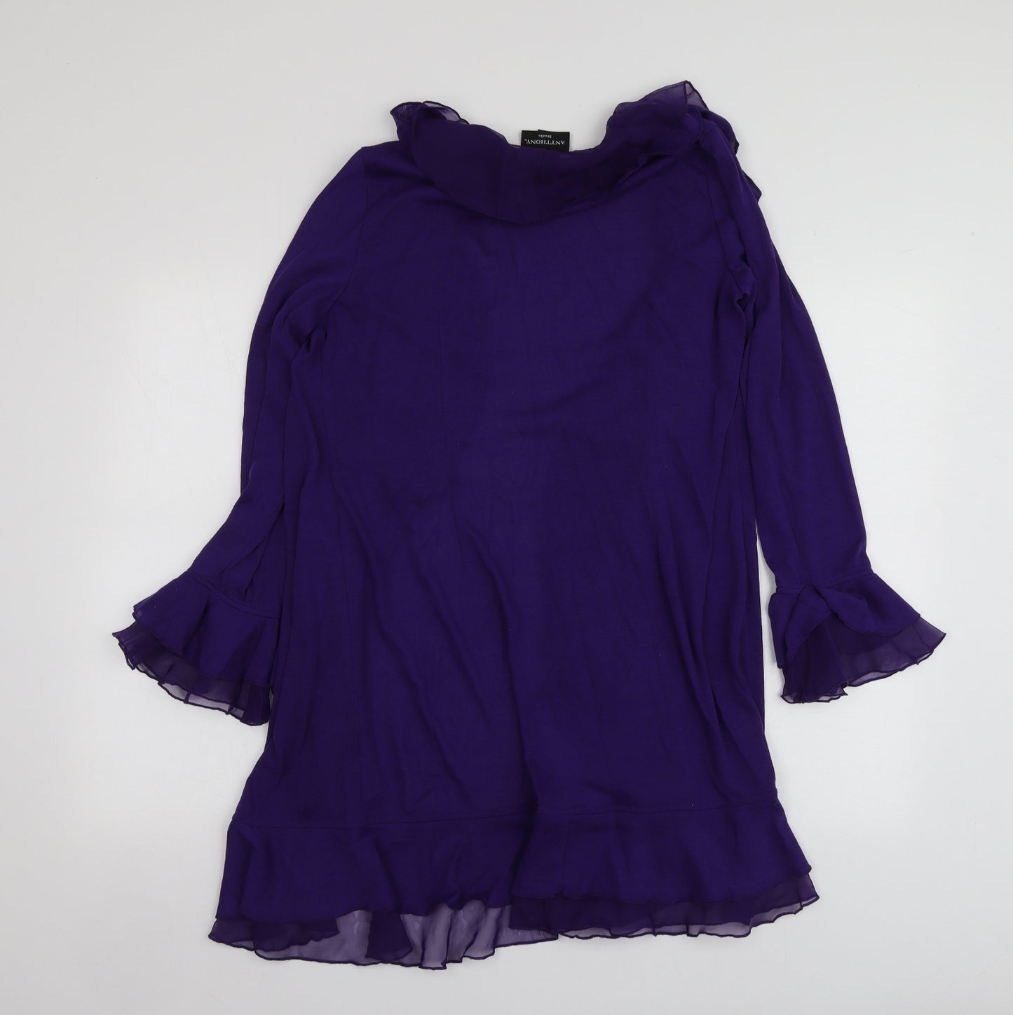 Antthony Womens Purple V-Neck  Polyester Cardigan Jumper Size M