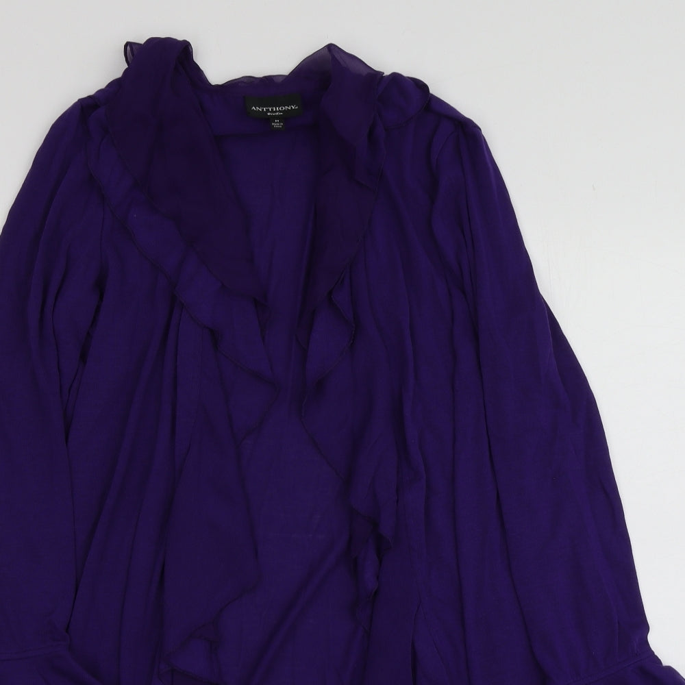 Antthony Womens Purple V-Neck  Polyester Cardigan Jumper Size M