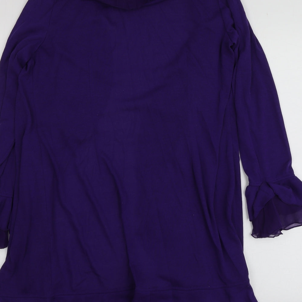 Antthony Womens Purple V-Neck  Polyester Cardigan Jumper Size M