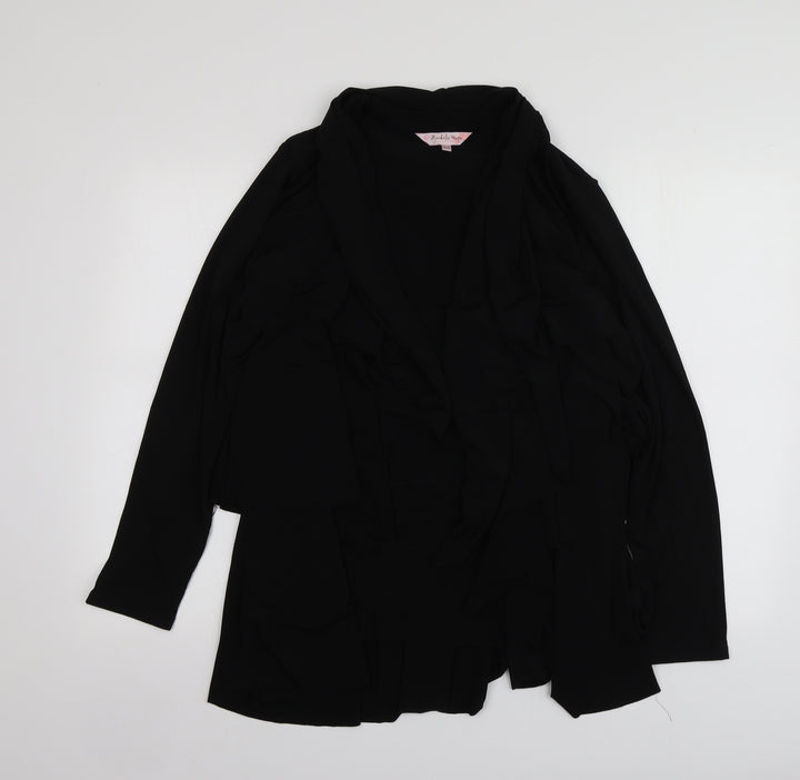 Michele Hope Womens Black Polyester Kimono Blouse Size 10 V-Neck