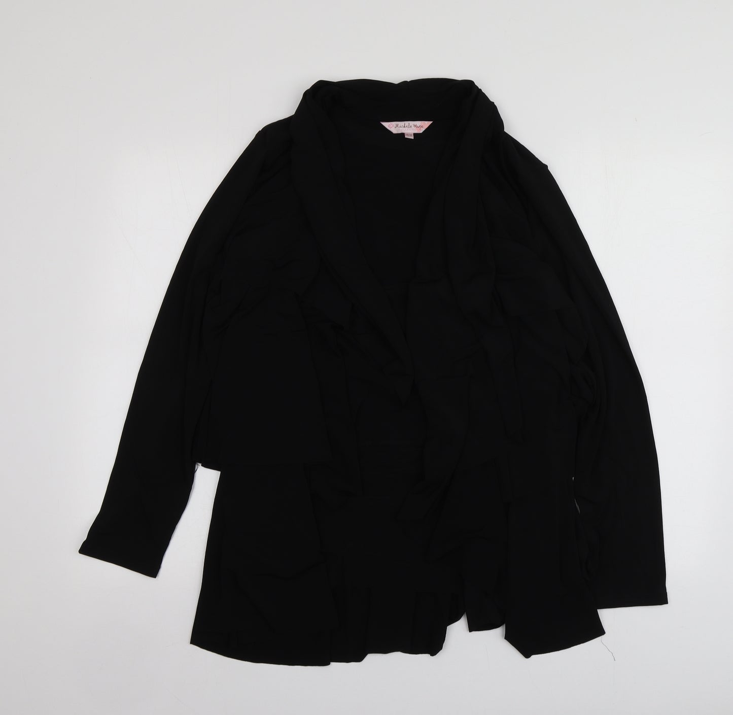 Michele Hope Womens Black  Polyester Kimono Blouse Size 10 V-Neck