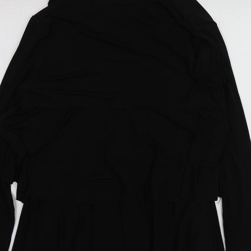 Michele Hope Womens Black  Polyester Kimono Blouse Size 10 V-Neck